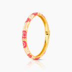 Pink & White Wave Enamel Bangle