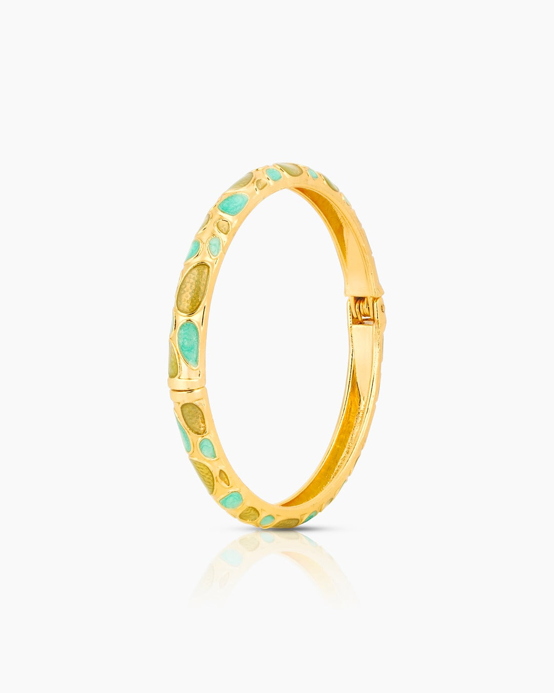 Blue & Gold Bubble Enamel Bangle