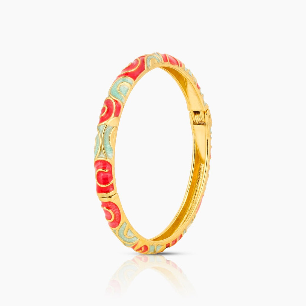 Pink & Blue Wave Enamel Bangle