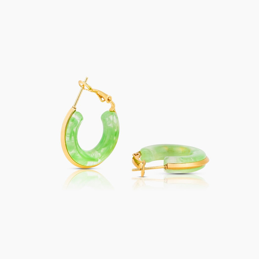 Sage Green Hoop Earrings
