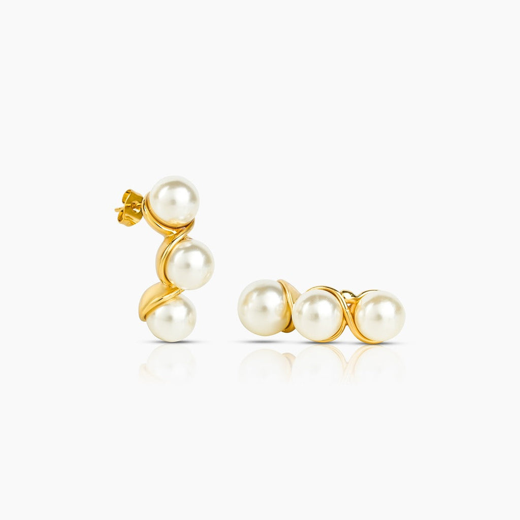 Pearl Curved Earrings