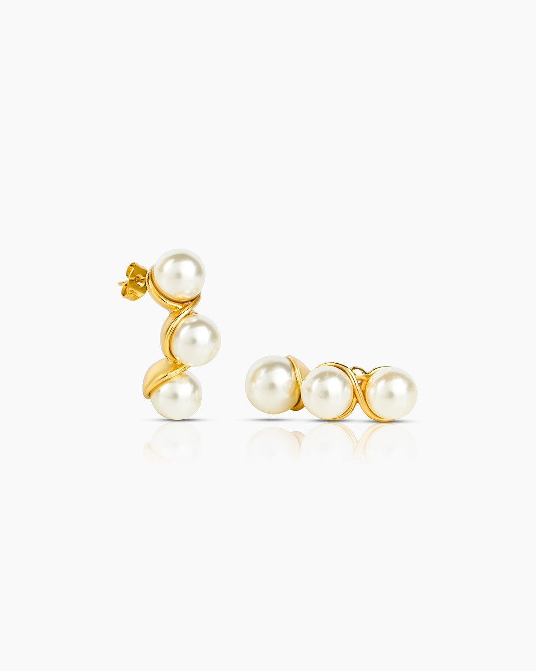 Pearl Curved Earrings