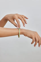 Blue & Gold Bubble Enamel Bangle