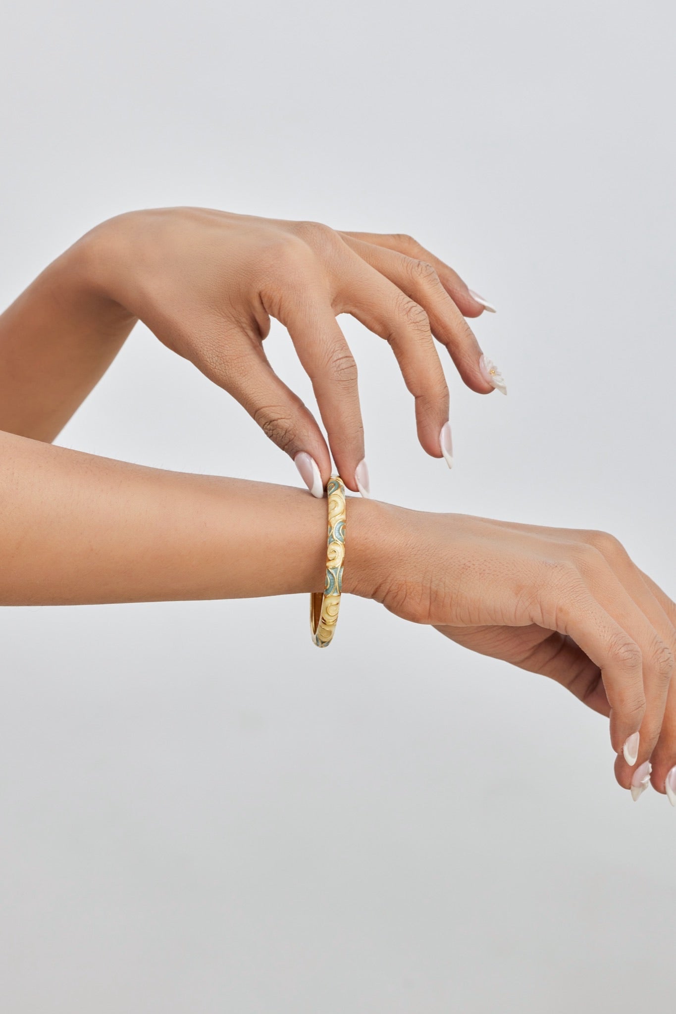 Blue & White Enamel Bangle