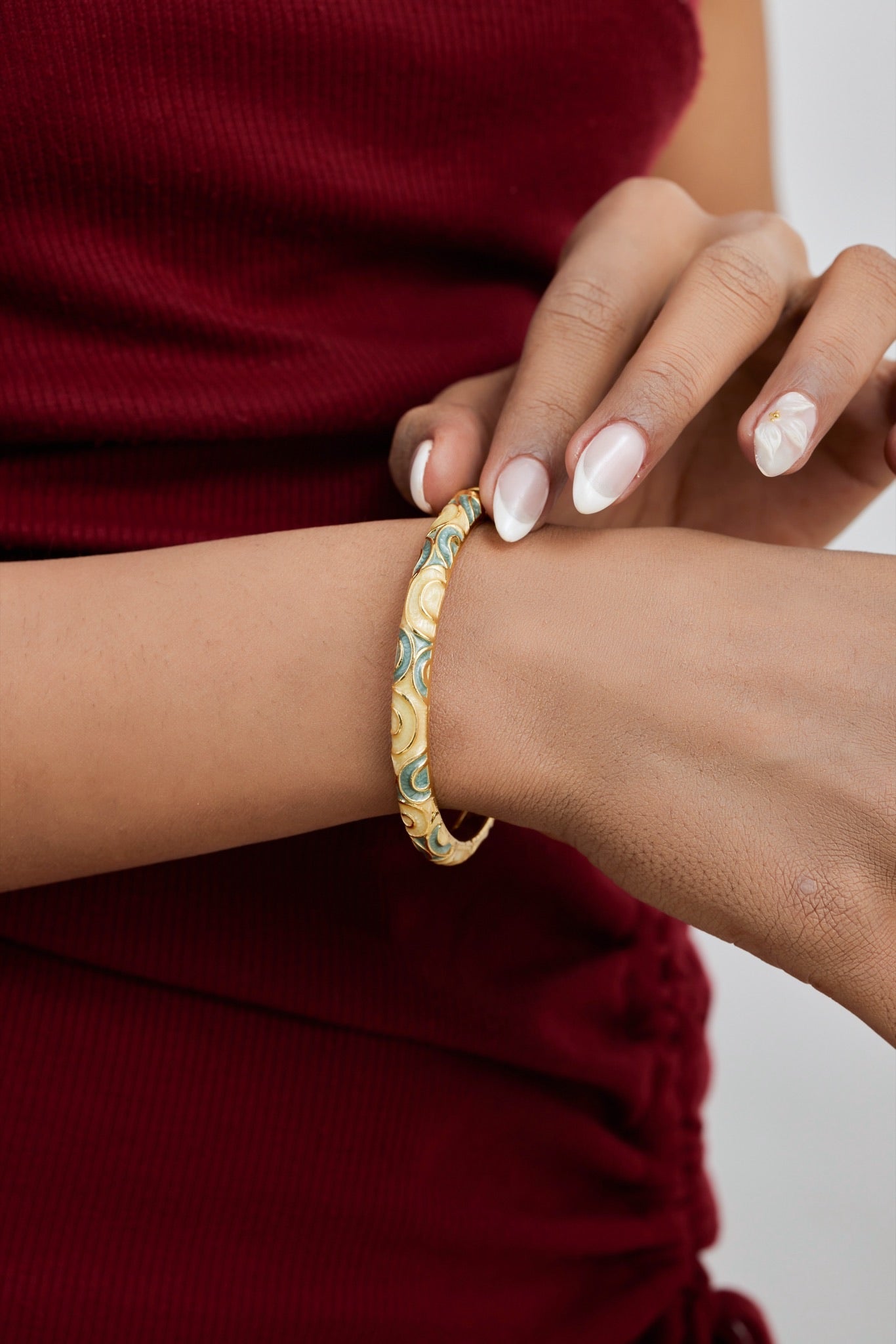 Blue & White Enamel Bangle