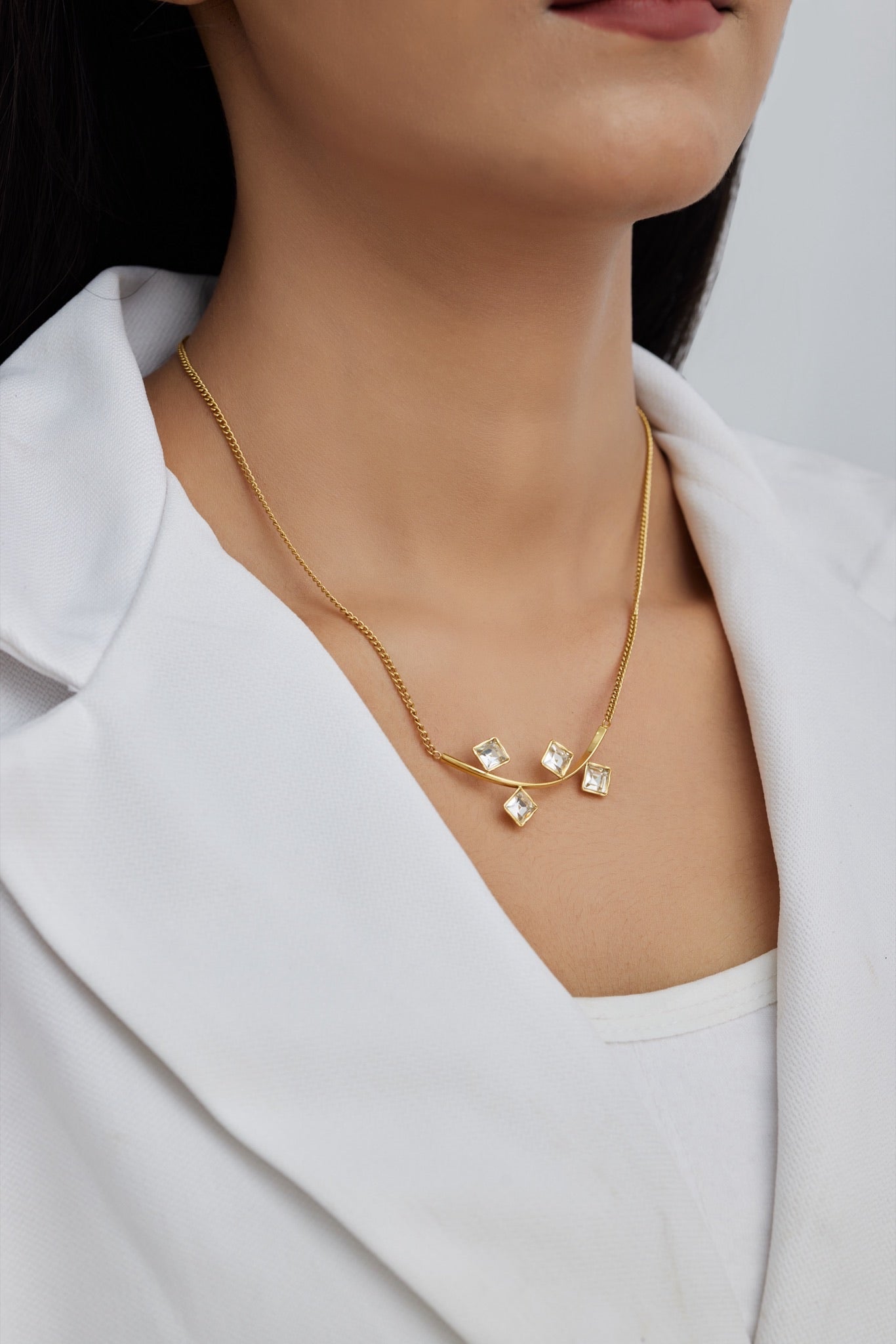 Delicate Square Diamond Necklace