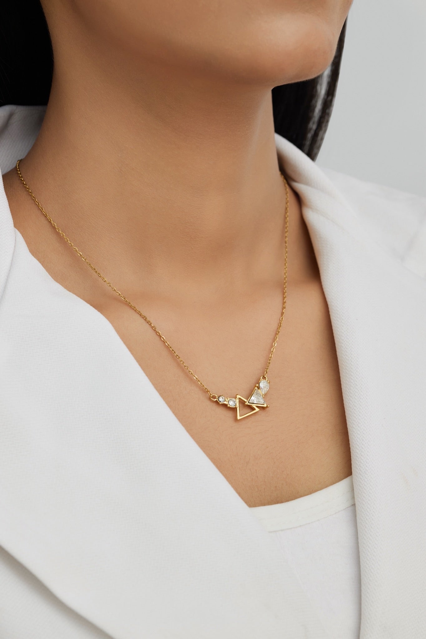 Delicate Triangle Diamond Necklace