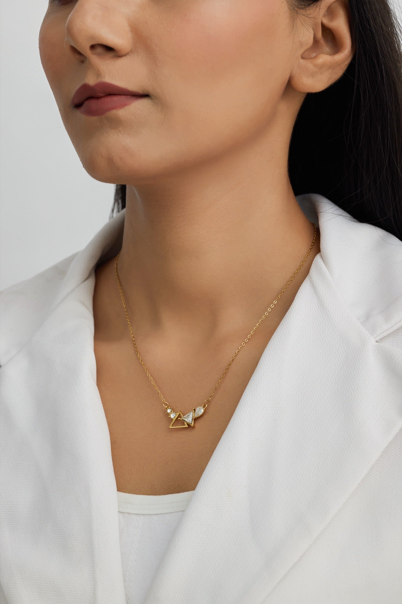 Delicate Triangle Diamond Necklace
