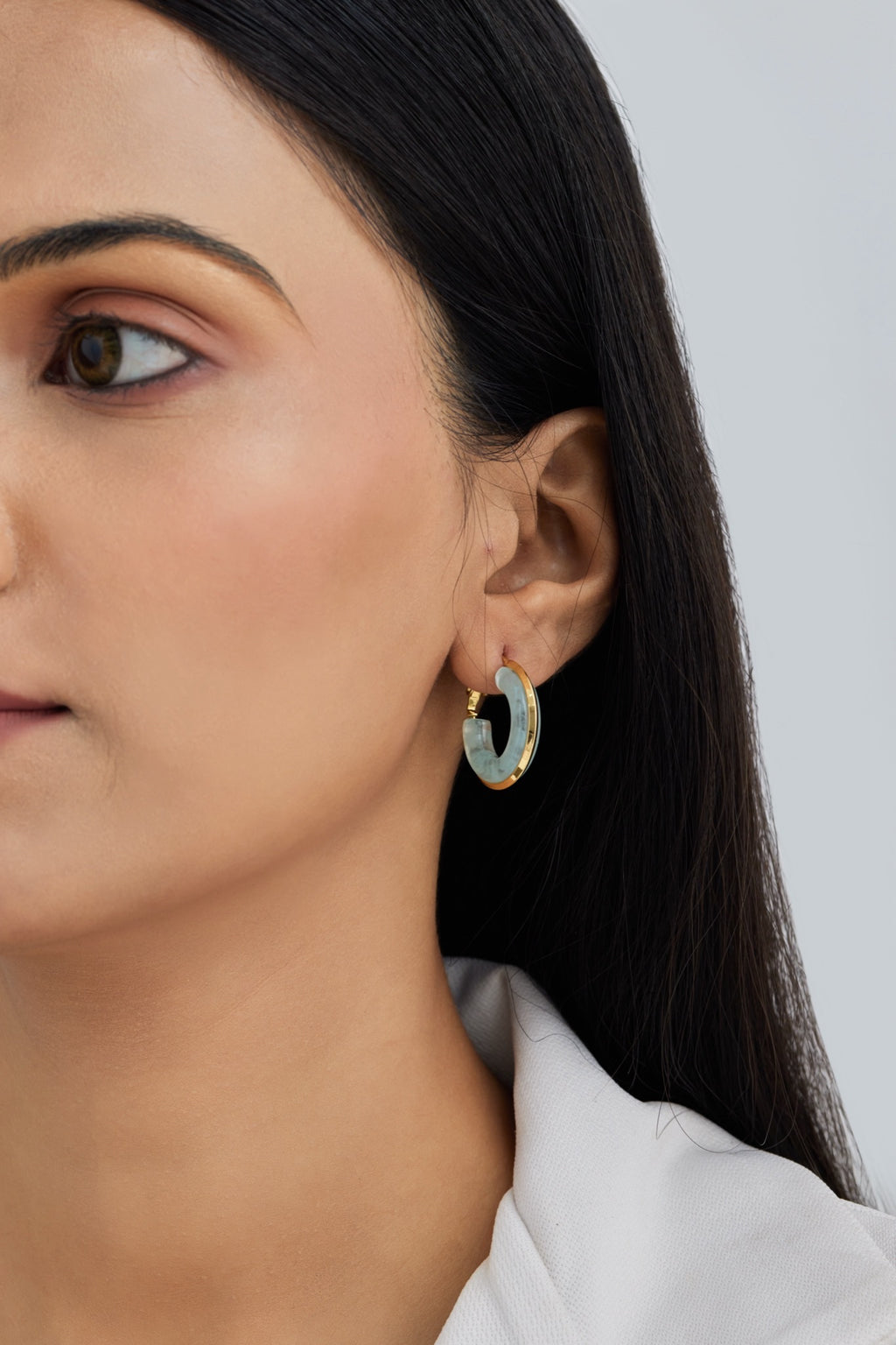 Dreamy Blue Hoop Earrings