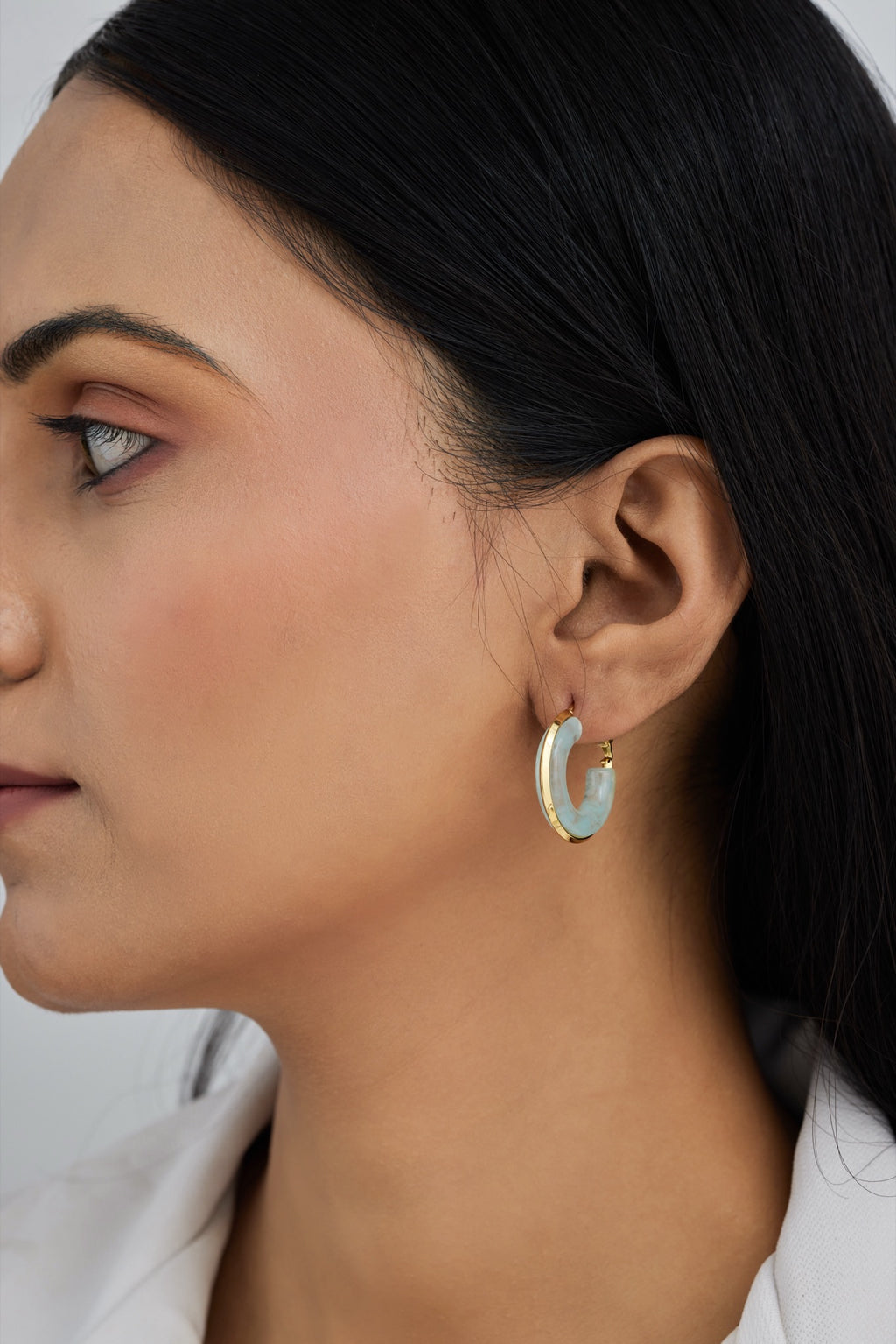 Dreamy Blue Hoop Earrings