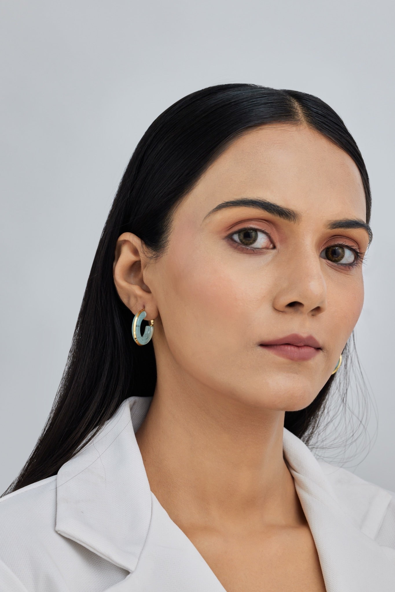Dreamy Blue Hoop Earrings