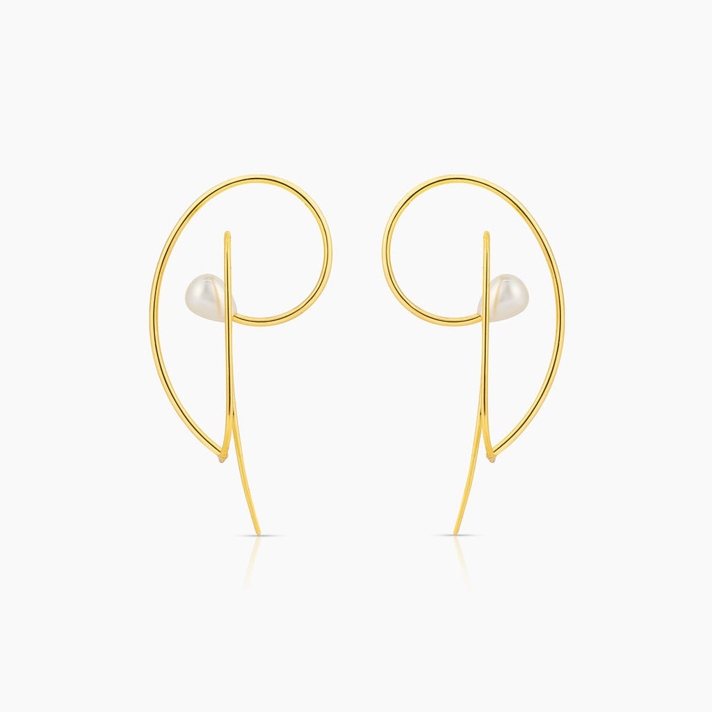 Gold Plated Abstract Earrings