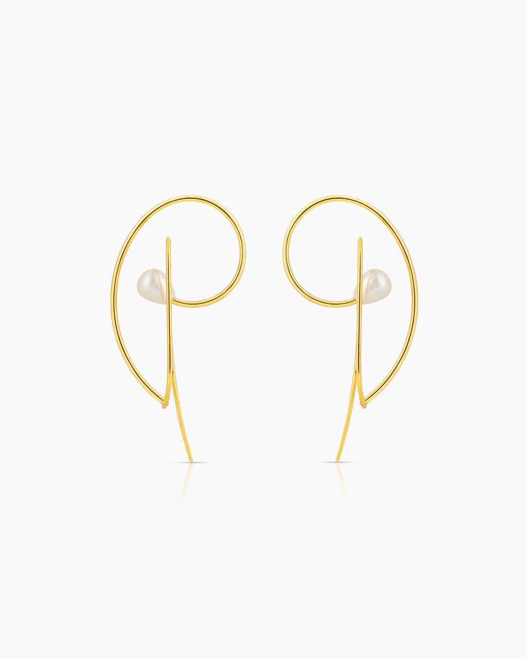 Gold Plated Abstract Earrings