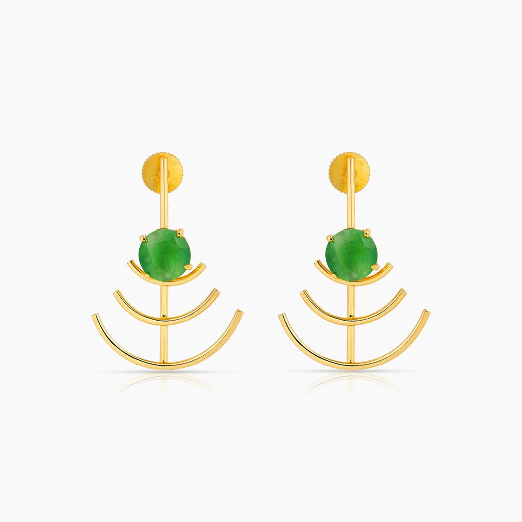 Gold Plated Ripple Earrings