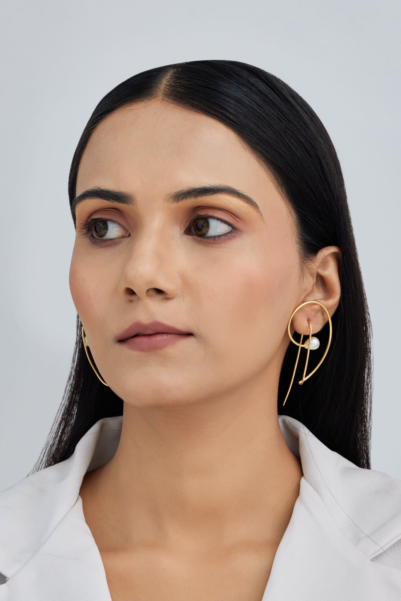 Gold Plated Abstract Earrings
