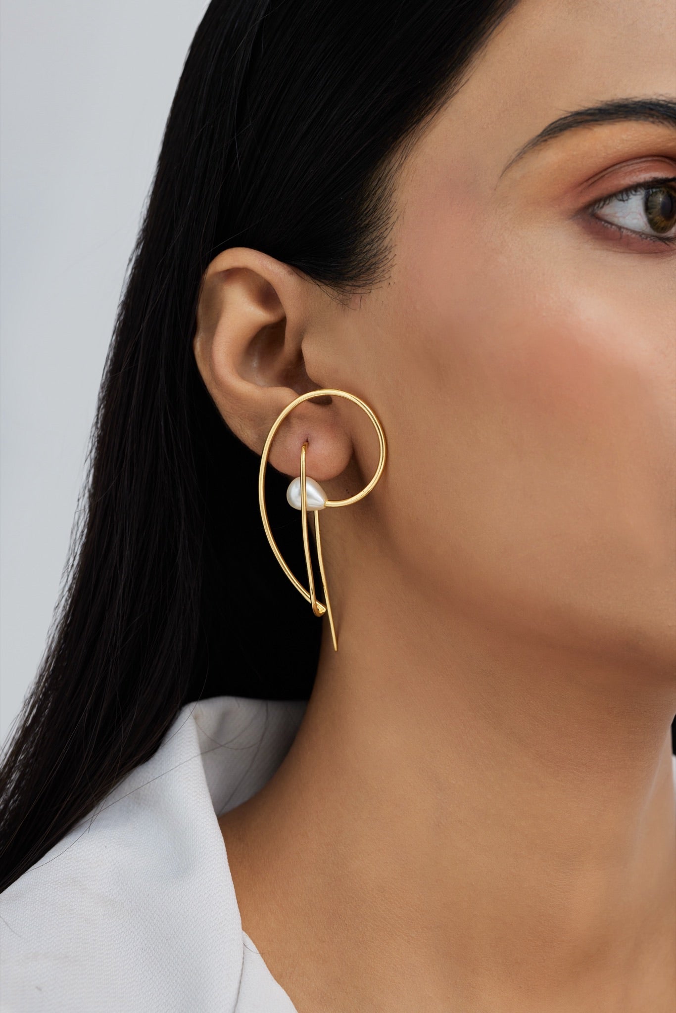 Gold Plated Abstract Earrings