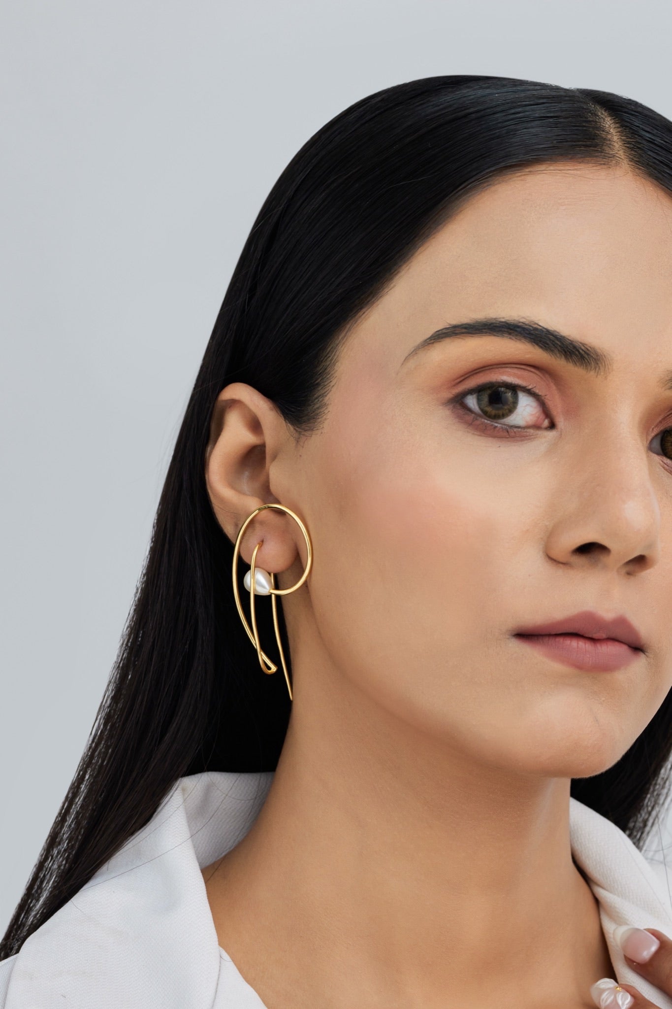 Gold Plated Abstract Earrings