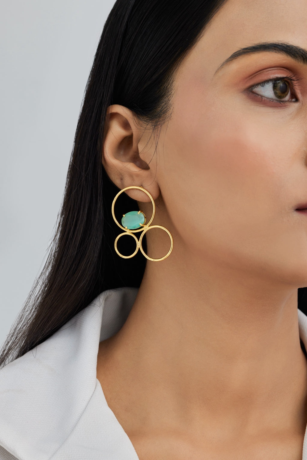 Gold Plated Interlocked Earrings