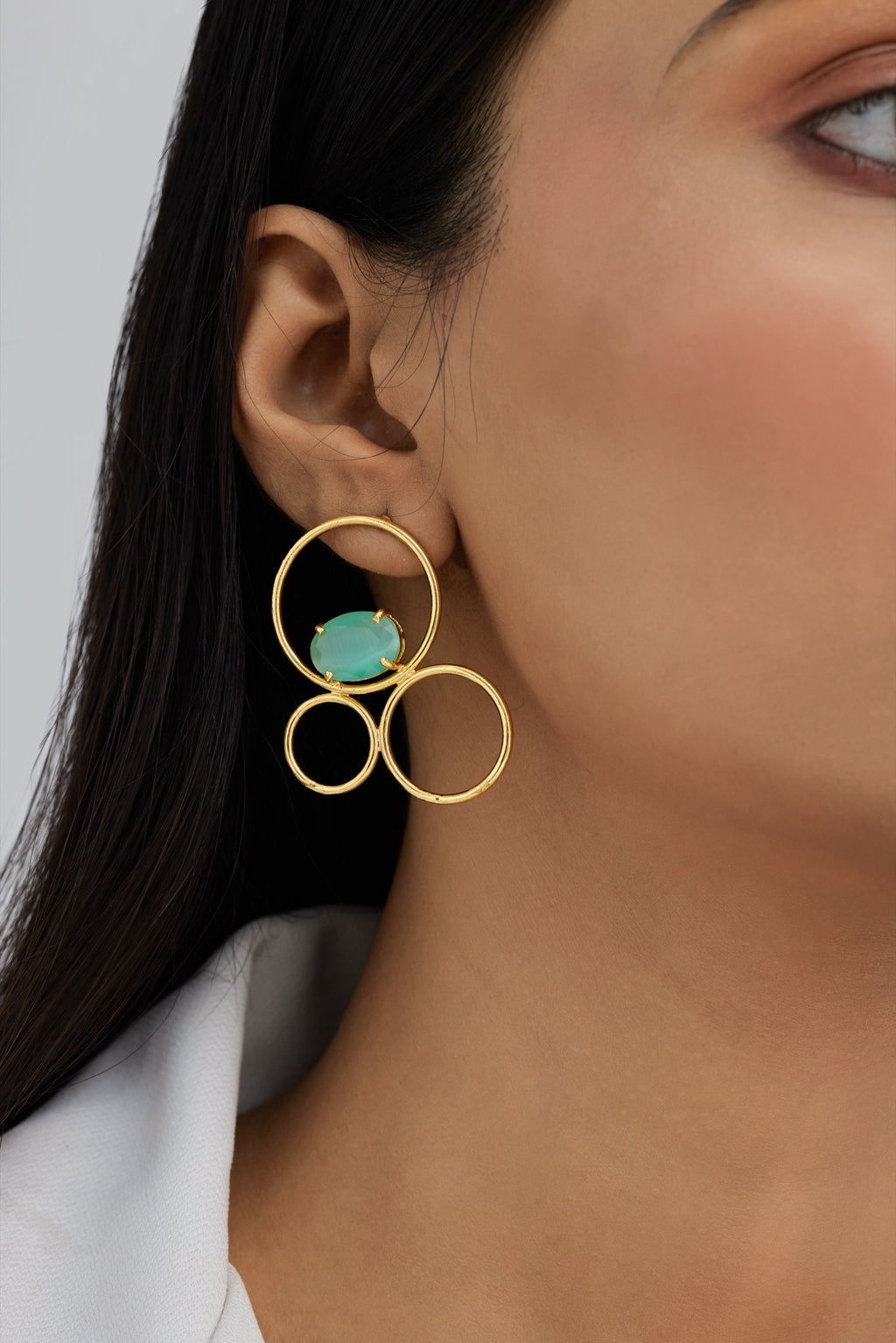 Gold Plated Interlocked Earrings