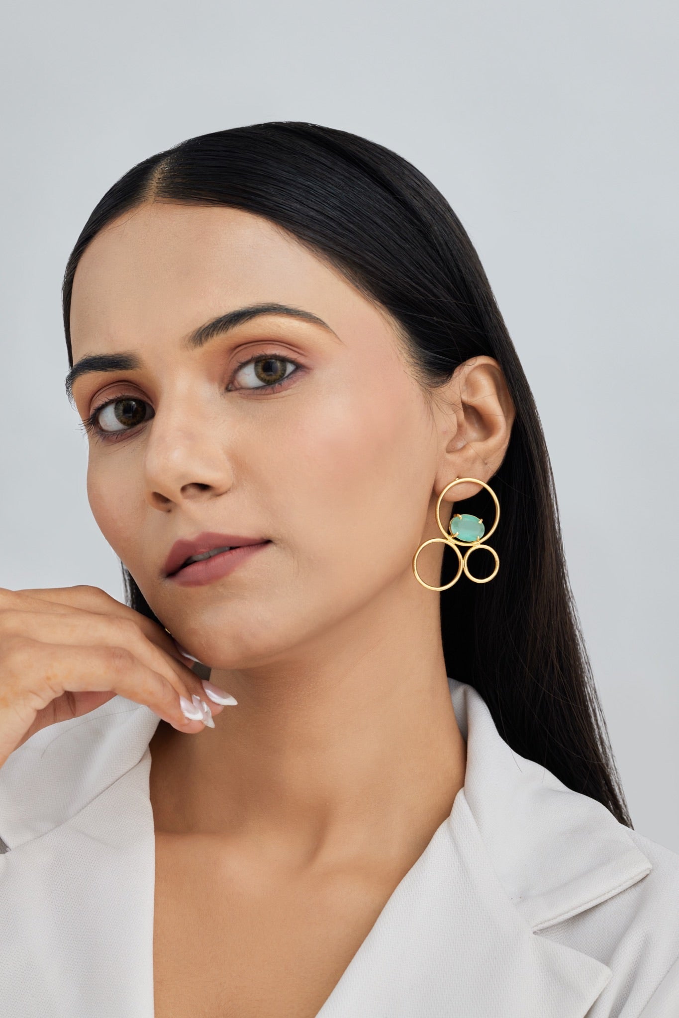 Gold Plated Interlocked Earrings