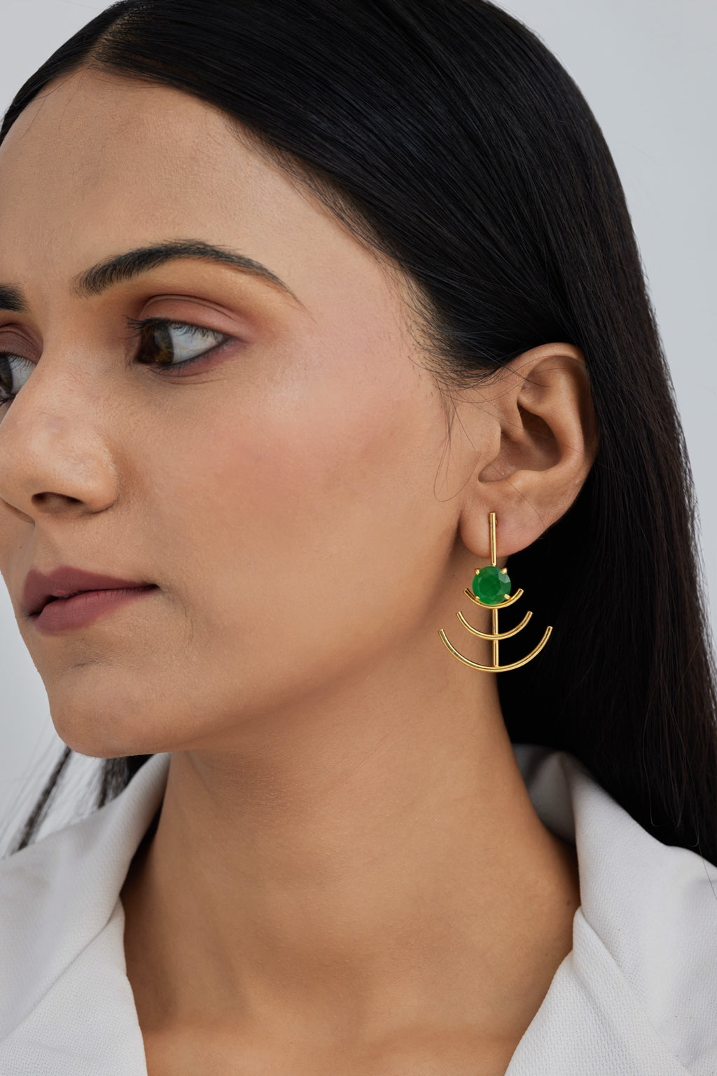 Gold Plated Ripple Earrings