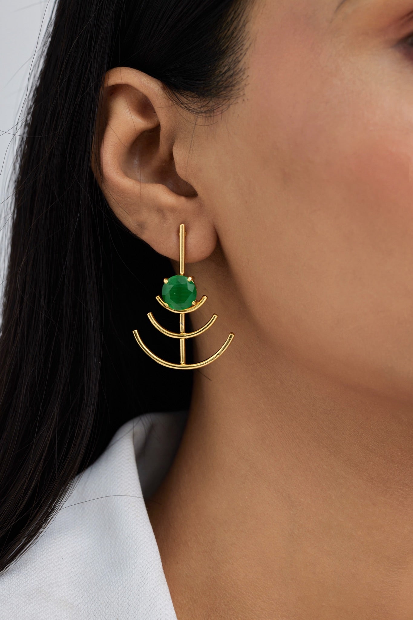 Gold Plated Ripple Earrings