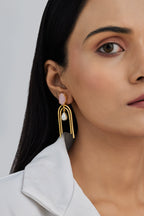 Gold Plated Rose Quartz Pearl Drop Earrings