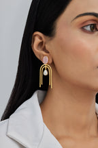 Gold Plated Rose Quartz Pearl Drop Earrings