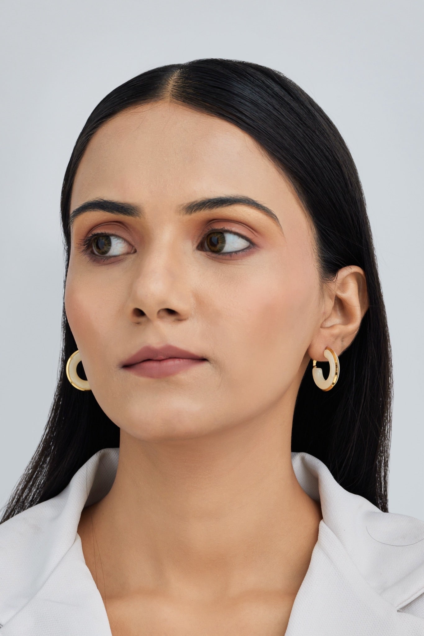 Korean style Pearl Hoop Earrings