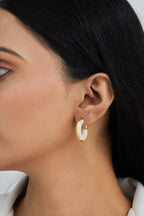 Korean style Pearl Hoop Earrings