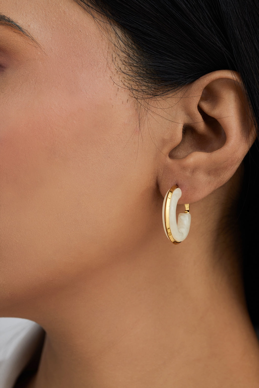 Korean style Pearl Hoop Earrings