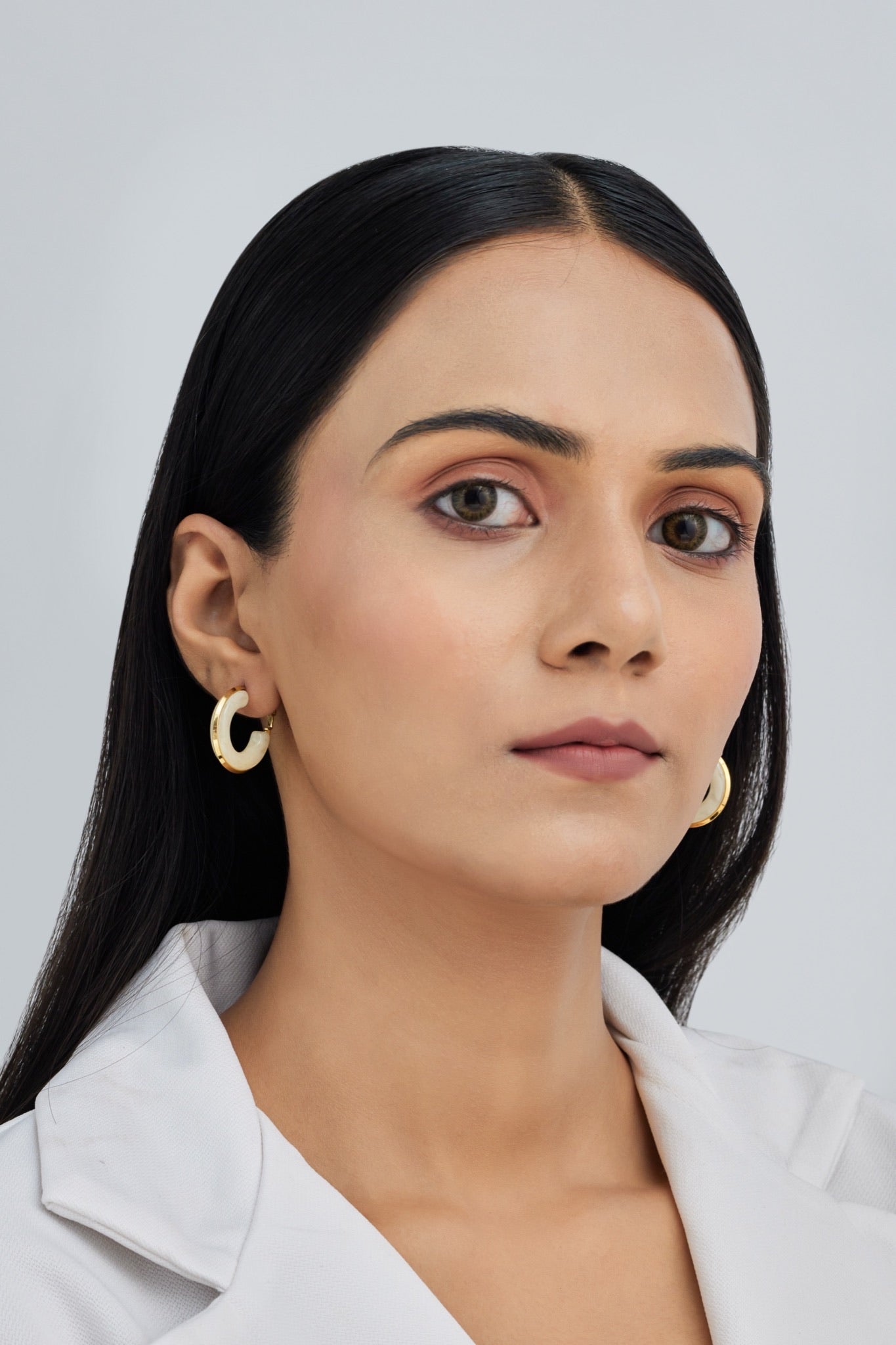 Korean style Pearl Hoop Earrings