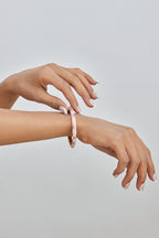 Pastel Pink Floral Enamel Bangle