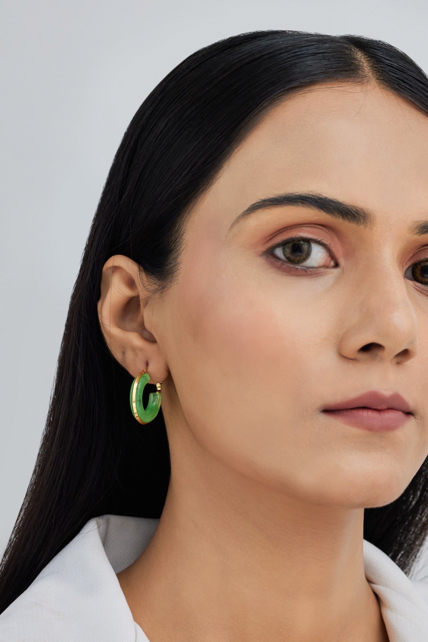 Sage Green Hoop Earrings