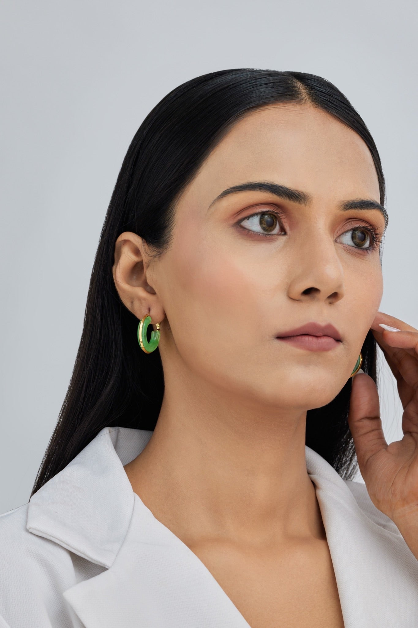 Sage Green Hoop Earrings