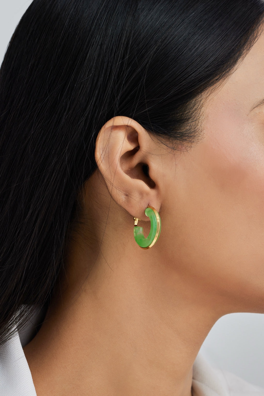 Sage Green Hoop Earrings
